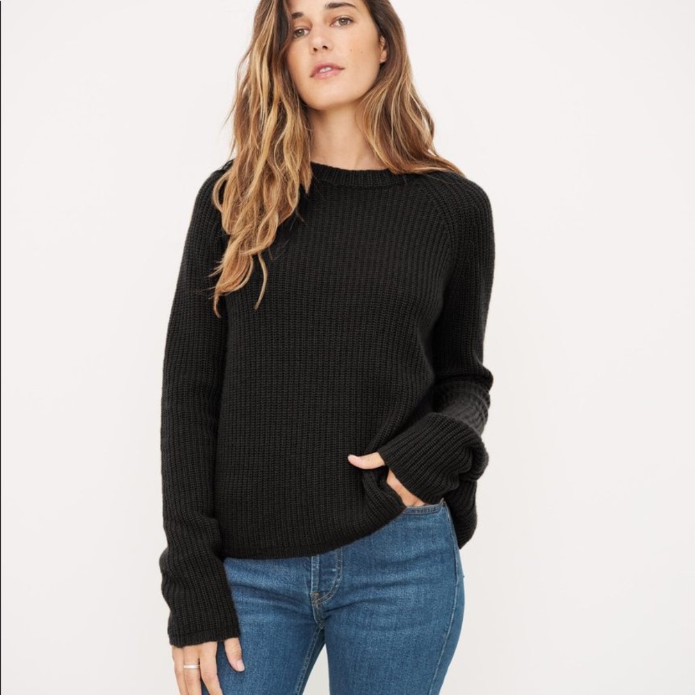 Jenni Kayne Cashmere Fisherman Sweater, Size L, NEW WITH TAGS, Sold Out in Black
